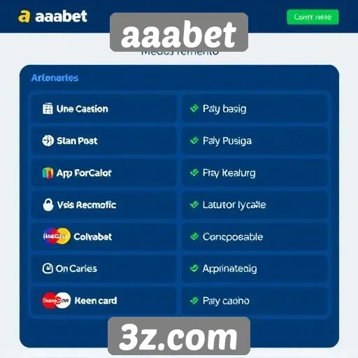 Metodos de pagamento disponíveis no aaabet
